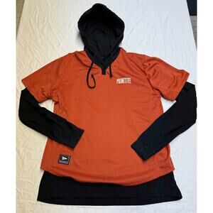 Primitive Mens Skateboarding Layered Hoodie Jersey Orange /Black Large